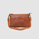 Spaghetti Western Full Grain Leather Crossbody Bag for Women – Slim Shoulder Bag with YKK Zipper, Multi-Pocket Organizer