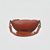 Spaghetti Western Bronzaro Leather Crescent Sling Bag Handcrafted Vegetable Tanned Full Grain Leather Crossbody