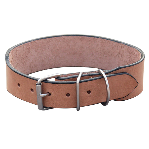Hilason Heavy Duty Handmade Genuine Leather Dog Collar Tan - Uhorse