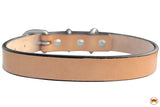 Hilason Heavy Duty Handmade Genuine Leather Dog Collar Tan