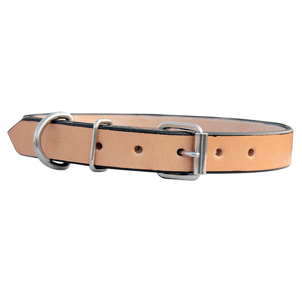 Hilason Heavy Duty Handmade Genuine Leather Dog Collar Tan - Uhorse