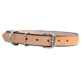 Hilason Heavy Duty Handmade Genuine Leather Dog Collar Tan
