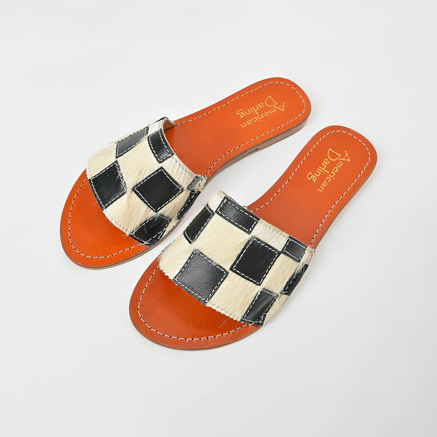 American Darling Handcrafted Checkerboard Hair-On Western-Chic Luxury Meets Every-Day Comfort