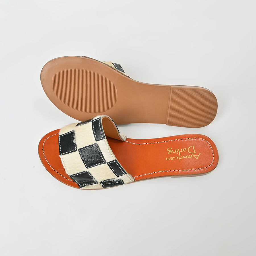 American Darling Handcrafted Checkerboard Hair-On Western-Chic Luxury Meets Every-Day Comfort