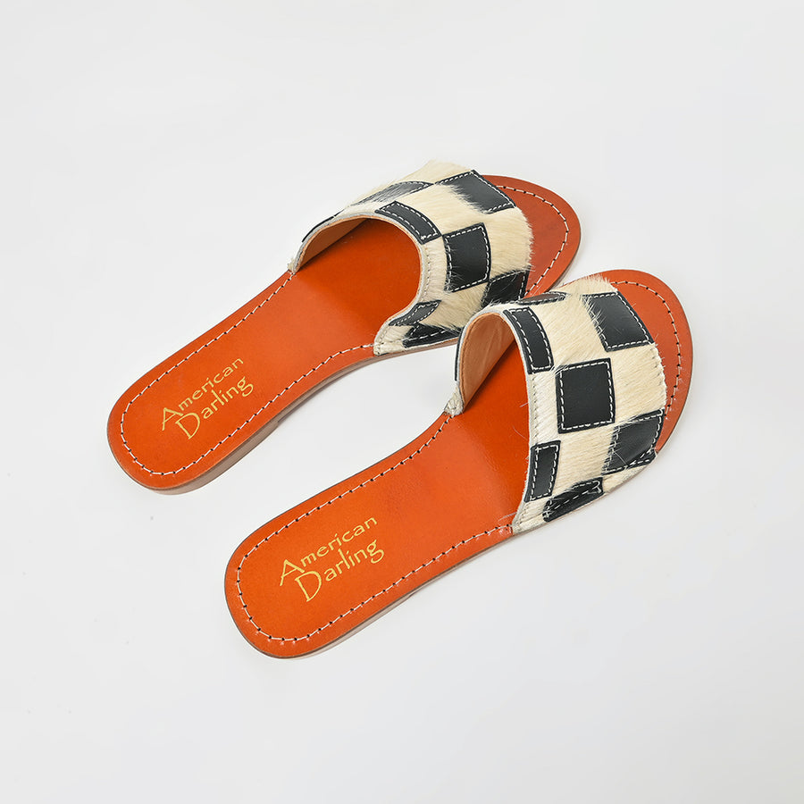 American Darling Handcrafted Checkerboard Hair-On Western-Chic Luxury Meets Every-Day Comfort - Uhorse