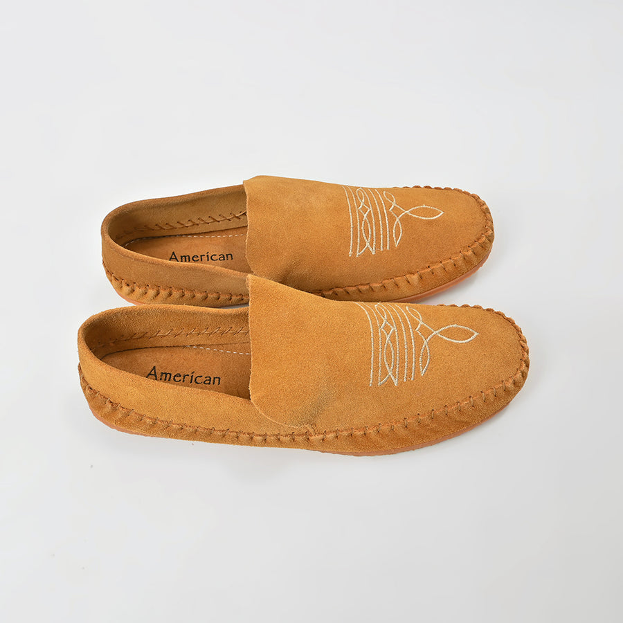American Darling Handmade Suede Mule Shoes for Women Slip-On Closed Toe Casual Loafer Embroidered Comfortable Flat Footwear