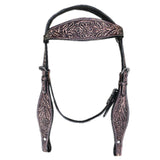 HILASON Western Genuine Leather Horse Headstall Tack Antique Dark Brown
