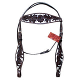 Hilason Western Horse Headstall Bridle American Leather Dark Brown