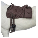 Premium Brown Bareback Riding Pad Combo Fleece/Suede with Stirrups, Pockets & Girth