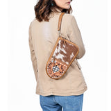 OHLAY Leather Travel Wallet Pistol/Gun Case Hairon Checkerboard Heart Dice Motif