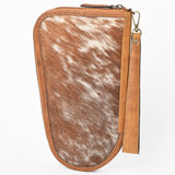 OHLAY Leather Travel Wallet Pistol/Gun Case Hairon Checkerboard Heart Dice Motif