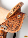 Flex Tree Western Horse Saddle In American Leather Barrel Trail Hilason
