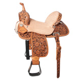 Flex Tree Western Horse Saddle In American Leather Barrel Trail Hilason