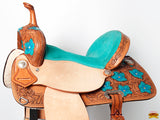 Flex Tree Western Horse Saddle In American Leather Barrel Trail Hilason