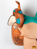 Flex Tree Western Horse Saddle In American Leather Barrel Trail Hilason