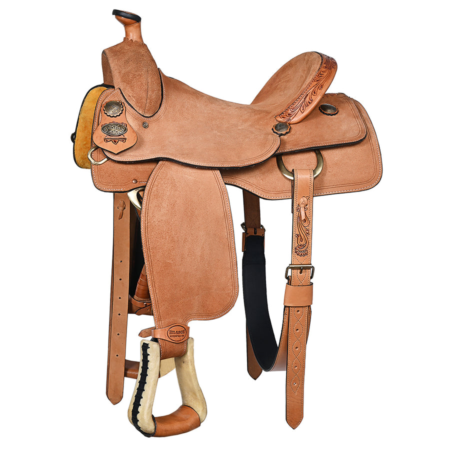 16 In Hilason Western Horse Saddle American Leather Ranch Roping Cowboy - Uhorse