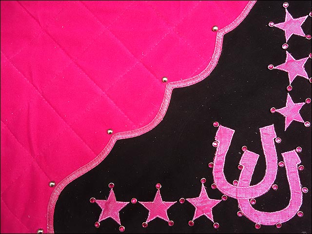 Hilason Western Horse Shoe & Stars Show Barrel Racing Rodeo Saddle Blanket Pink