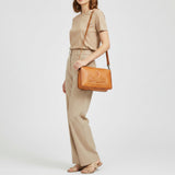 American Darling Genuine Leather Crossbody Wallet for Women, Tan Leather Western Shoulder Clutch Purse