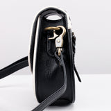 American Darling Black & White Checkered Mini Crossbody Hand-Laced Edges