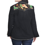 American Darling Women’s Western Rodeo Blazer - Vintage Style Embroidered Cowboy Jacket with Horse & Lasso Motif