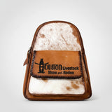 Pecan Rodeo Genuine Hair-on Leather Backpack Travel Rucksack | Houston Livestock Show and Rodeo