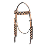 HILASON Western Horse Headstall Tack Set American Leather Hand Tooled Tan - Uhorse