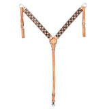 HILASON Western Horse Tack Set American Leather Hand Tooled Tan