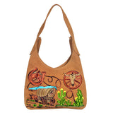 American Darling Western Embroidered Leather Hobo Shoulder Bag