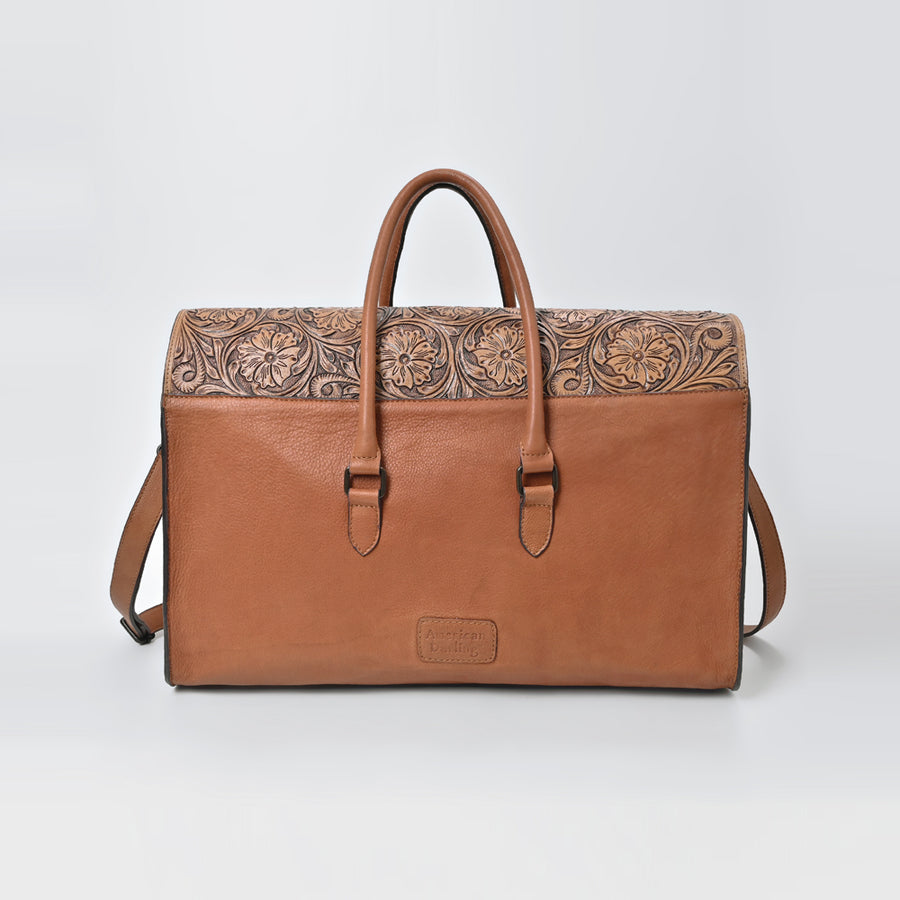 American Darling Hand-Tooled Genuine Leather Briefcase Bag