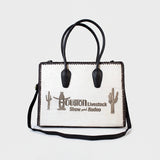 Sandy Rodeo Genuine Hair-on Leather Tote Bag Western Statement Handbag | Houston Livestock Show and Rodeo