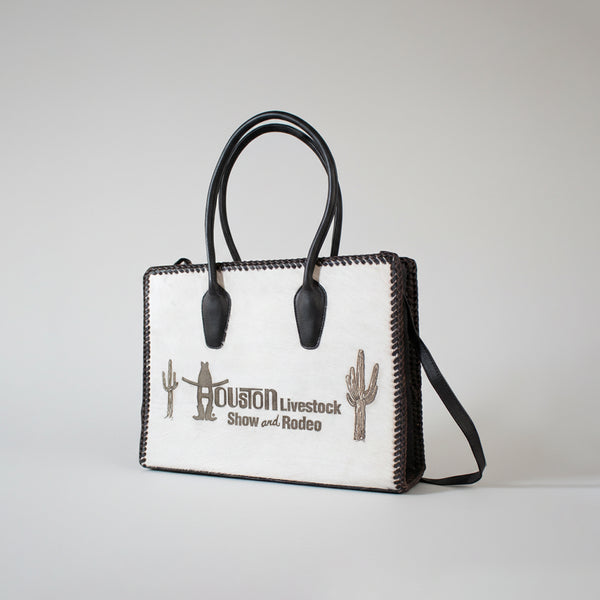 Sandy Rodeo Genuine Hair-on Leather Tote Bag Western Statement Handbag | Houston Livestock Show and Rodeo - Uhorse