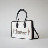 Sandy Rodeo Genuine Hair-on Leather Tote Bag Western Statement Handbag | Houston Livestock Show and Rodeo