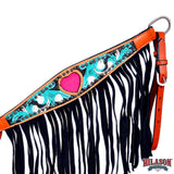 HILASON Western Horse Headstall Breast Collar Genuine American Leather Saddle Tan