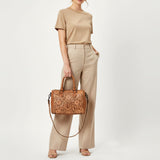 American Darling Hand-Tooled Leather Western Speedy  Bag with Floral
