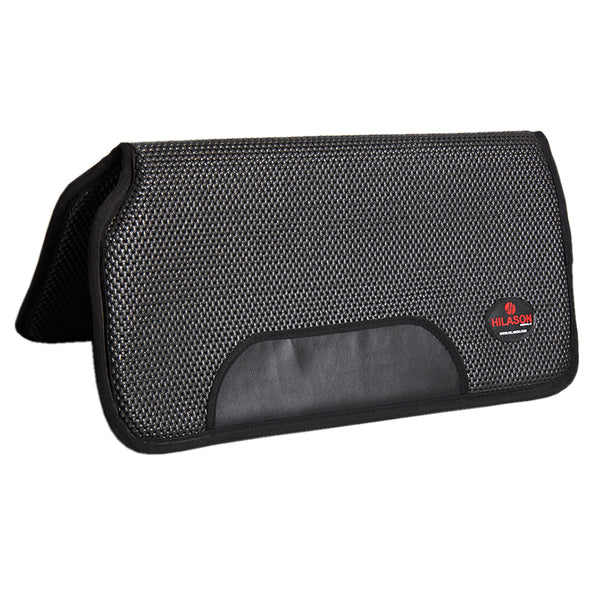 30" X 30" Hilason Air Flow Shock Absorbing Western Contoured Saddle Pad Black - Uhorse