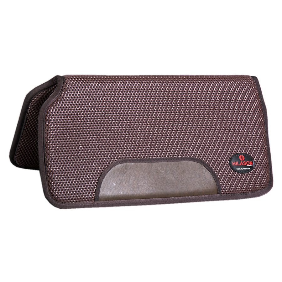 30" X 30" Hilason Air Flow Shock Absorbing Western Contoured Saddle Pad Brown - Uhorse