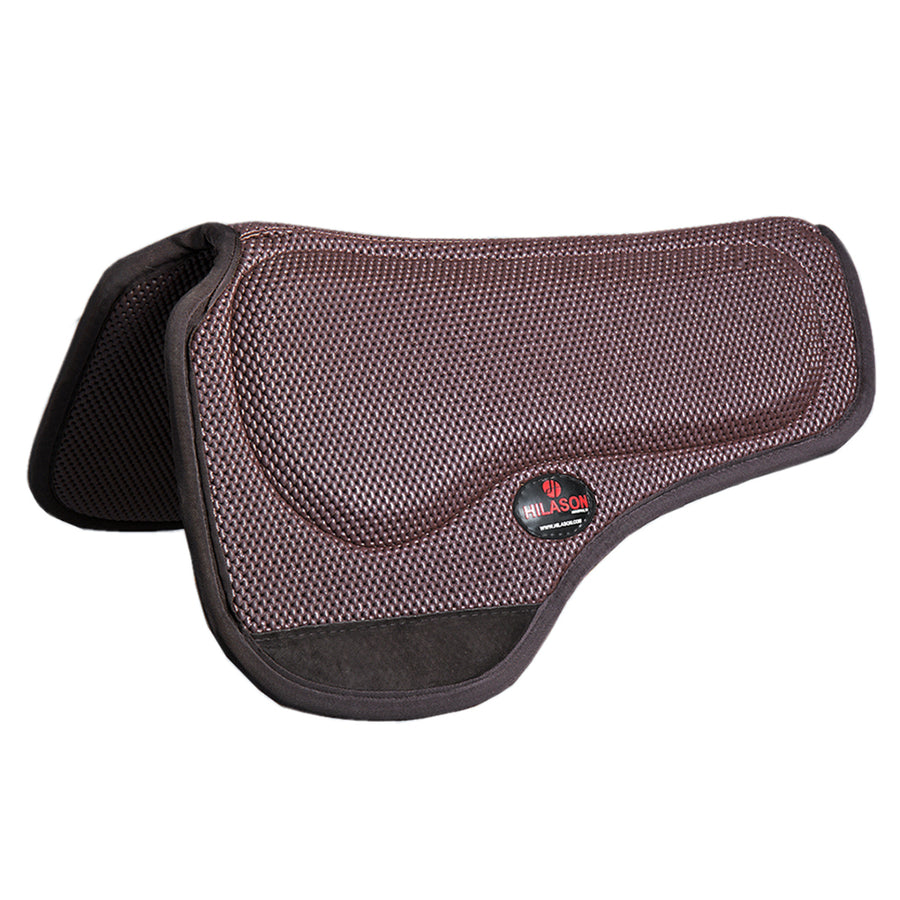 Hilason brown mesh saddle pad with black suede trim - Uhorse
