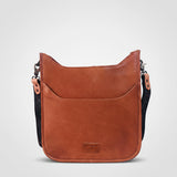 Showground Rodeo Genuine Leather White Embroidered Crossbody Bag Hand-Tooled Floral Strap | Houston Livestock Show and Rodeo