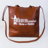 Everyday Rodeo Genuine Leather White Embroidered Tote Bag | Houston Livestock Show and Rodeo