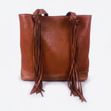 Everyday Rodeo Genuine Leather White Embroidered Tote Bag | Houston Livestock Show and Rodeo