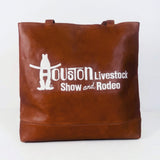 Everyday Rodeo Genuine Leather White Embroidered Tote Bag | Houston Livestock Show and Rodeo