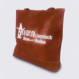 Everyday Rodeo Genuine Leather White Embroidered Tote Bag | Houston Livestock Show and Rodeo