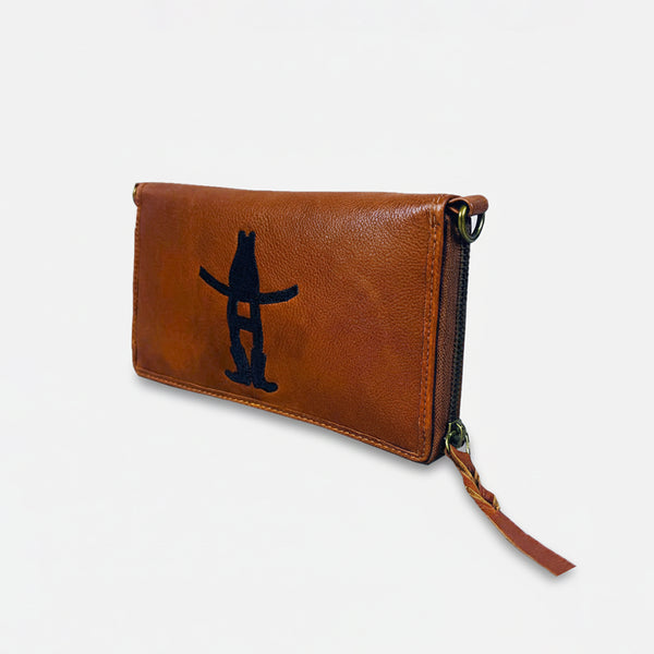 Frontier Rodeo Genuine Leather Black Embroidered Organizer Bag | Houston Livestock Show and Rodeo - Uhorse