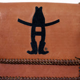 Frontier Rodeo Genuine Leather  Black Embroidered Crossbody Bag | Houston Livestock Show and Rodeo