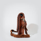 Frontier Rodeo Genuine Leather  Black Embroidered Crossbody Bag | Houston Livestock Show and Rodeo