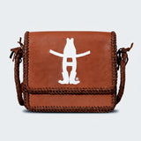 Frontier Rodeo Genuine Leather White Embroidered Crossbody Bag | Houston Livestock Show and Rodeo