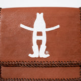 Frontier Rodeo Genuine Leather White Embroidered Crossbody Bag | Houston Livestock Show and Rodeo