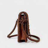 Frontier Rodeo Genuine Leather White Embroidered Crossbody Bag | Houston Livestock Show and Rodeo