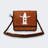 Frontier Rodeo Genuine Leather White Embroidered Crossbody Bag | Houston Livestock Show and Rodeo