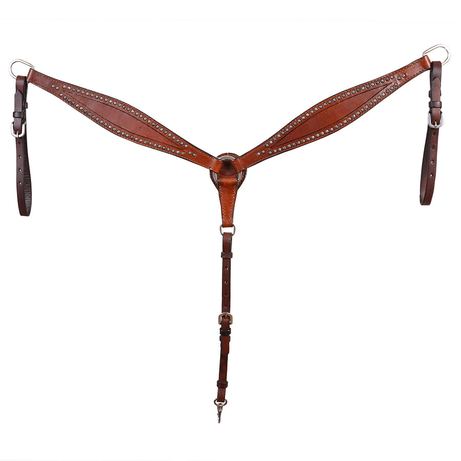 HILASON W. H. Breast Collar Genuine American Leather Brown by Hilason – Cowboy and equestrian accessories